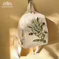 Lily of the Valley Ribbon Embroidered Backpack | A Symbol of Happiness