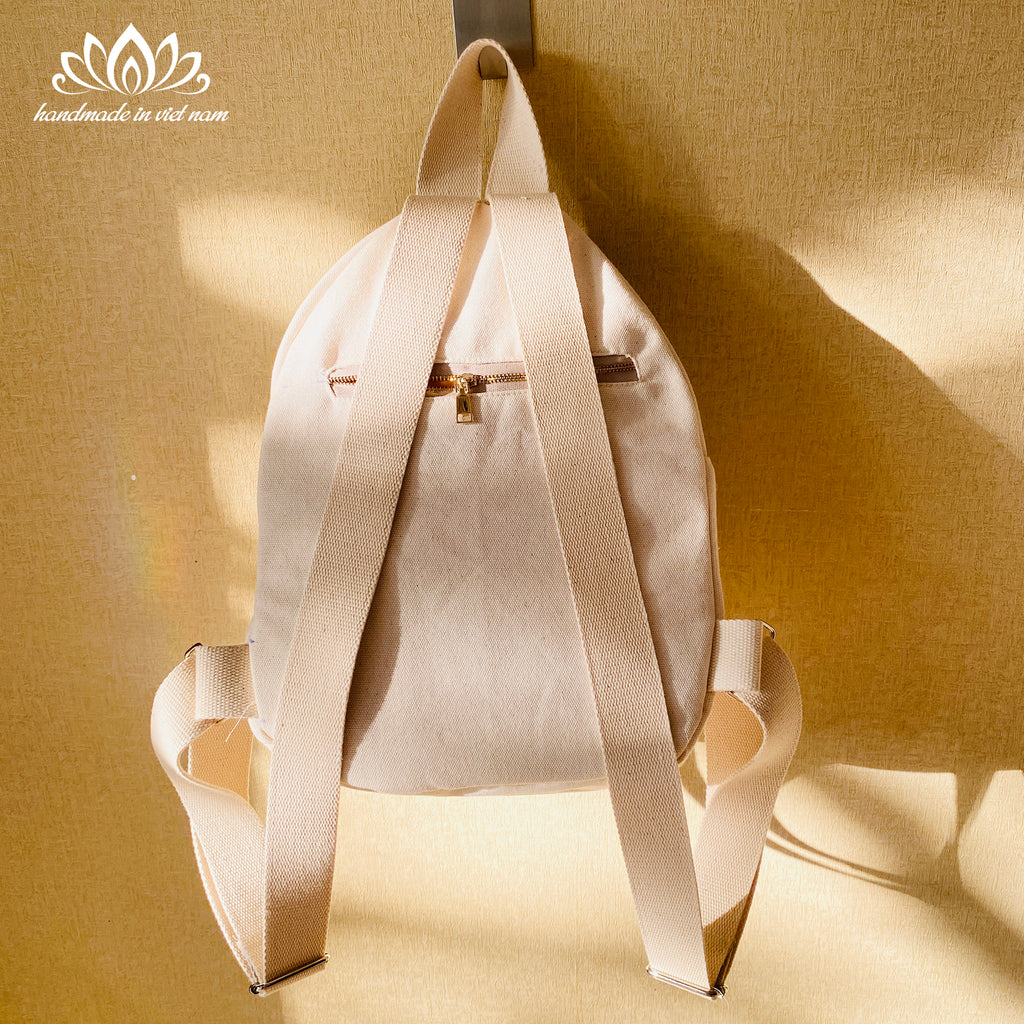 Lily of the Valley Ribbon Embroidered Backpack | A Symbol of Happiness