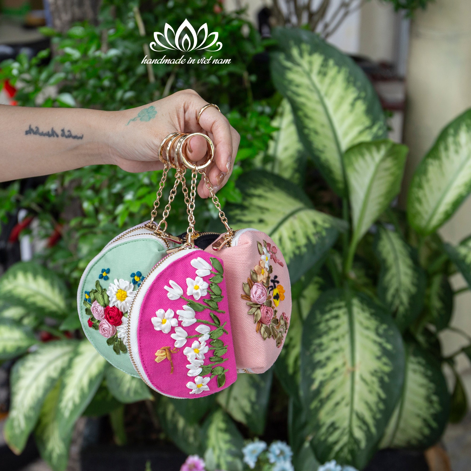 Hand Embroidered Mini Keychain Wallet | A Tiny Treasure for Everyday Essentials
