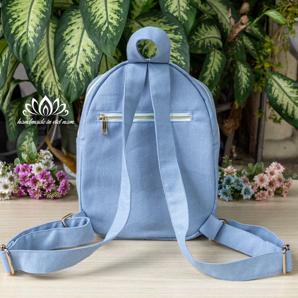 Ribbon Embroidered Bird Backpack | Everyday Canvas Backpack