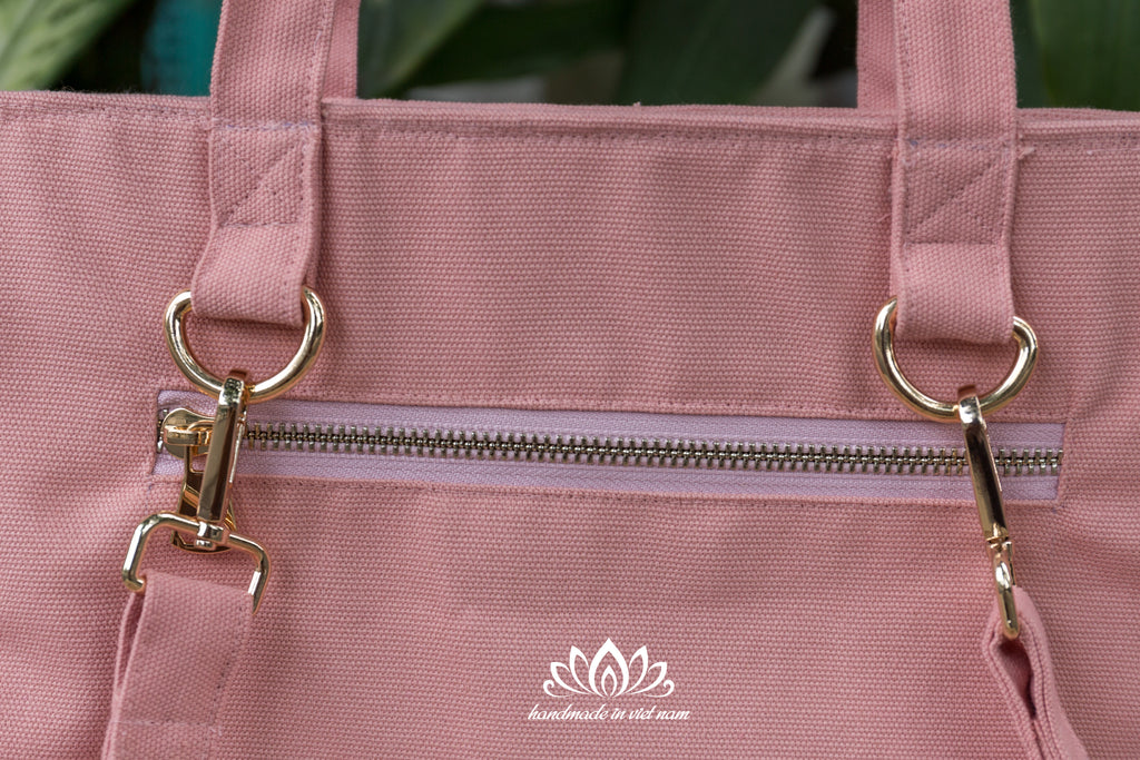 Hand Embroidered Daisy Convertible Backpack Tote | Lotus Vietnam