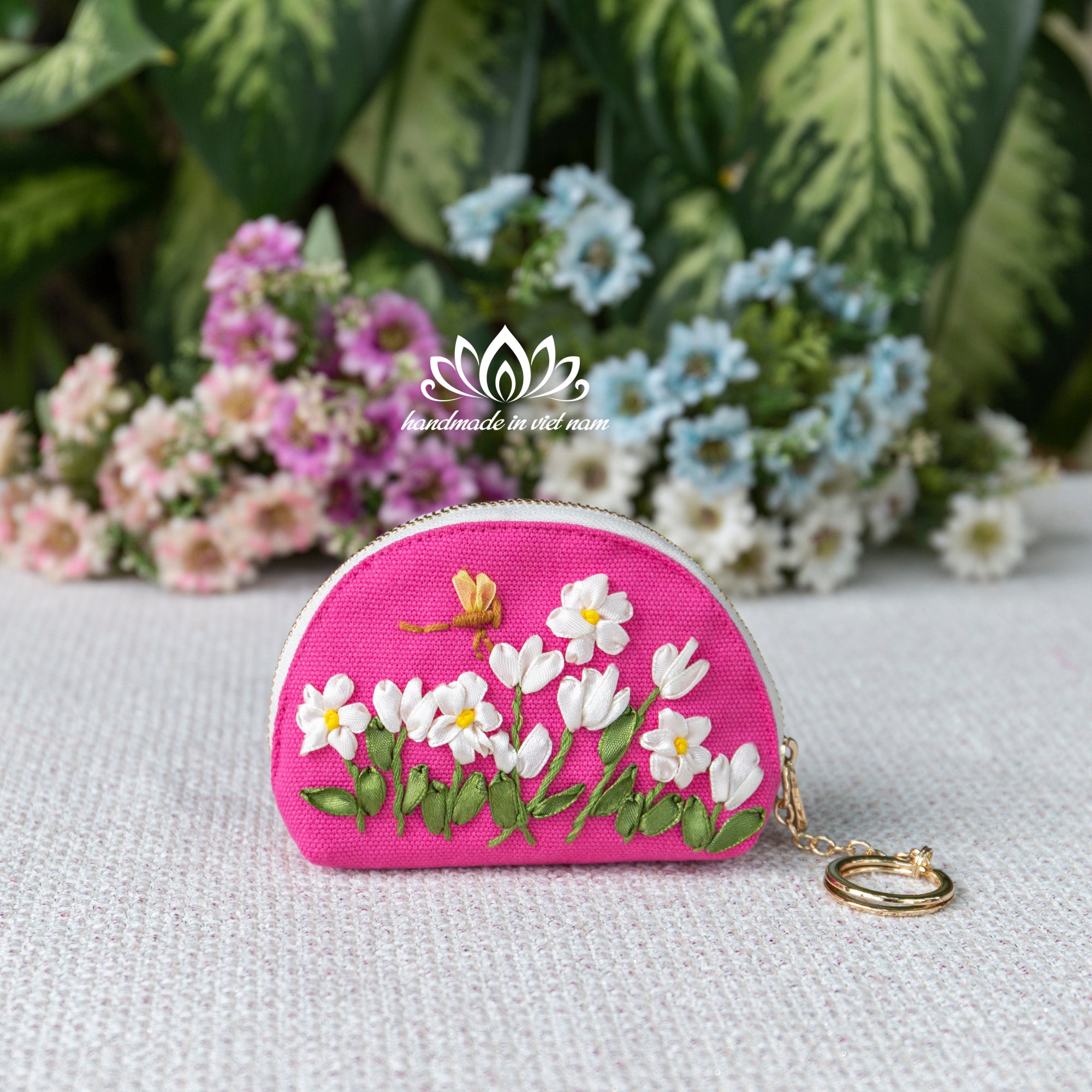Hand Embroidered Mini Keychain Wallet | A Tiny Treasure for Everyday Essentials