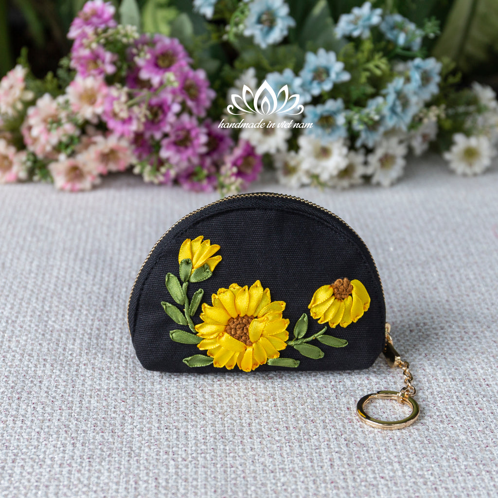 Hand Embroidered Mini Keychain Wallet | A Tiny Treasure for Everyday Essentials