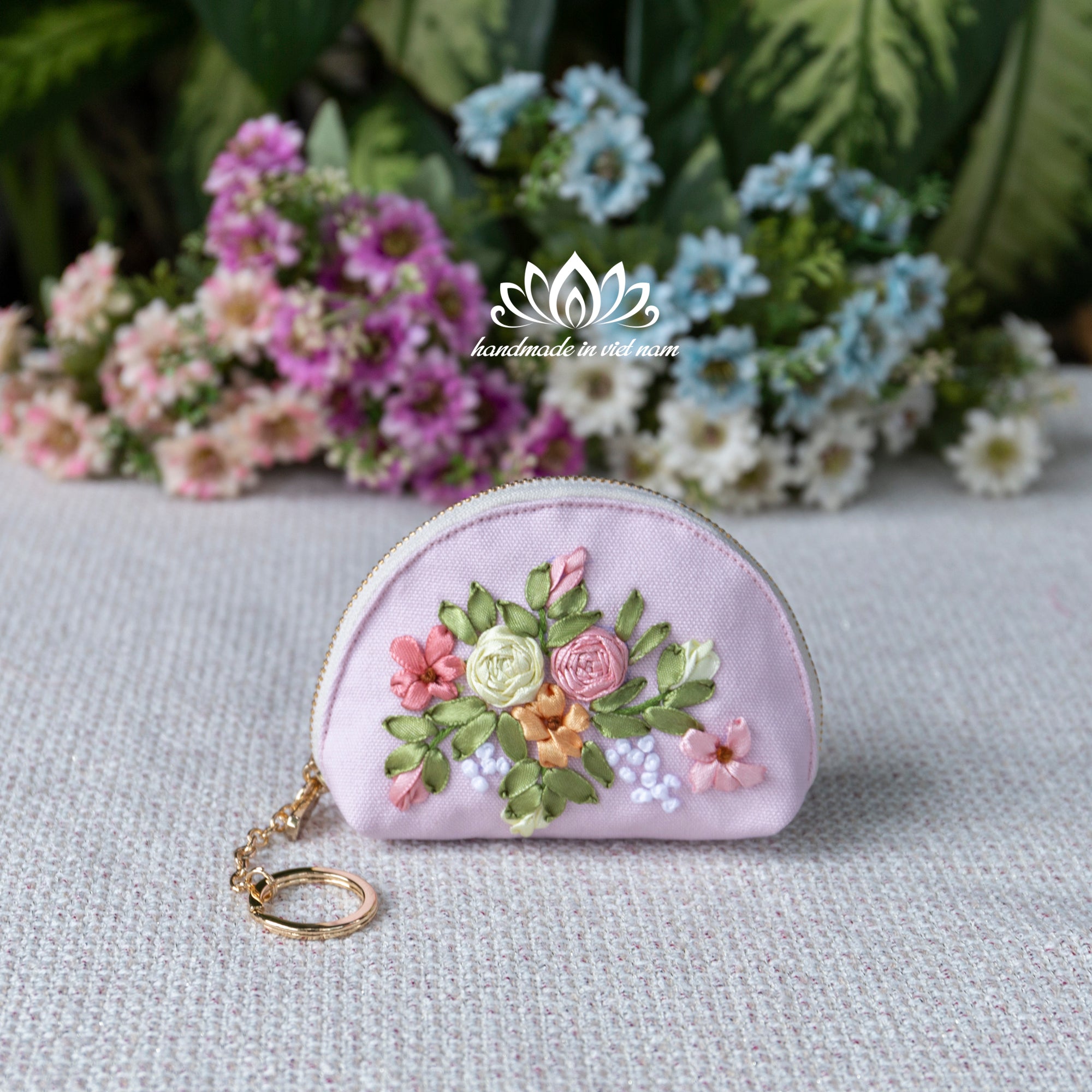 Hand Embroidered Mini Keychain Wallet | A Tiny Treasure for Everyday Essentials