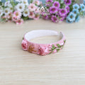 Ribbon Embroidered Linen Headband | Handmade Floral Hair Accessory for Women & Girls