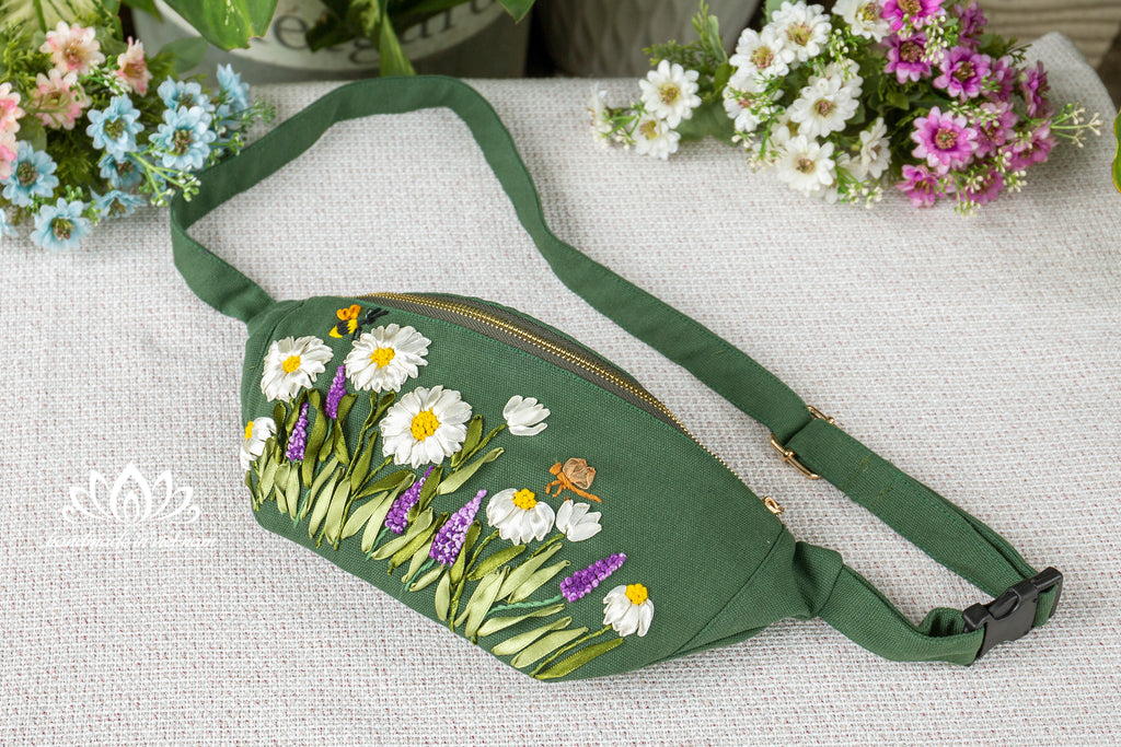 Hand Embroidered Floral Fanny Pack | Lotus Vietnam