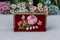 Ribbon Embroidered Compact Wallet | Floral Vintage Clasp Wallet